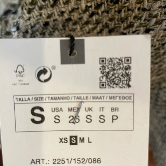 🤗NWT Zara  Tweed Long Double Breasted Jacket size S - Picture 6 of 8